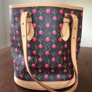 Monogram Cerises Cherry Bucket Bag with wallet